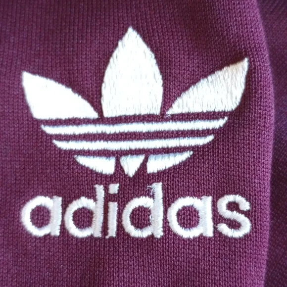 Adidas Originals X J Koo Trefoil Ruffle Hoodie Tunic Sweatshirt S Burgundy - Picture 5 of 15